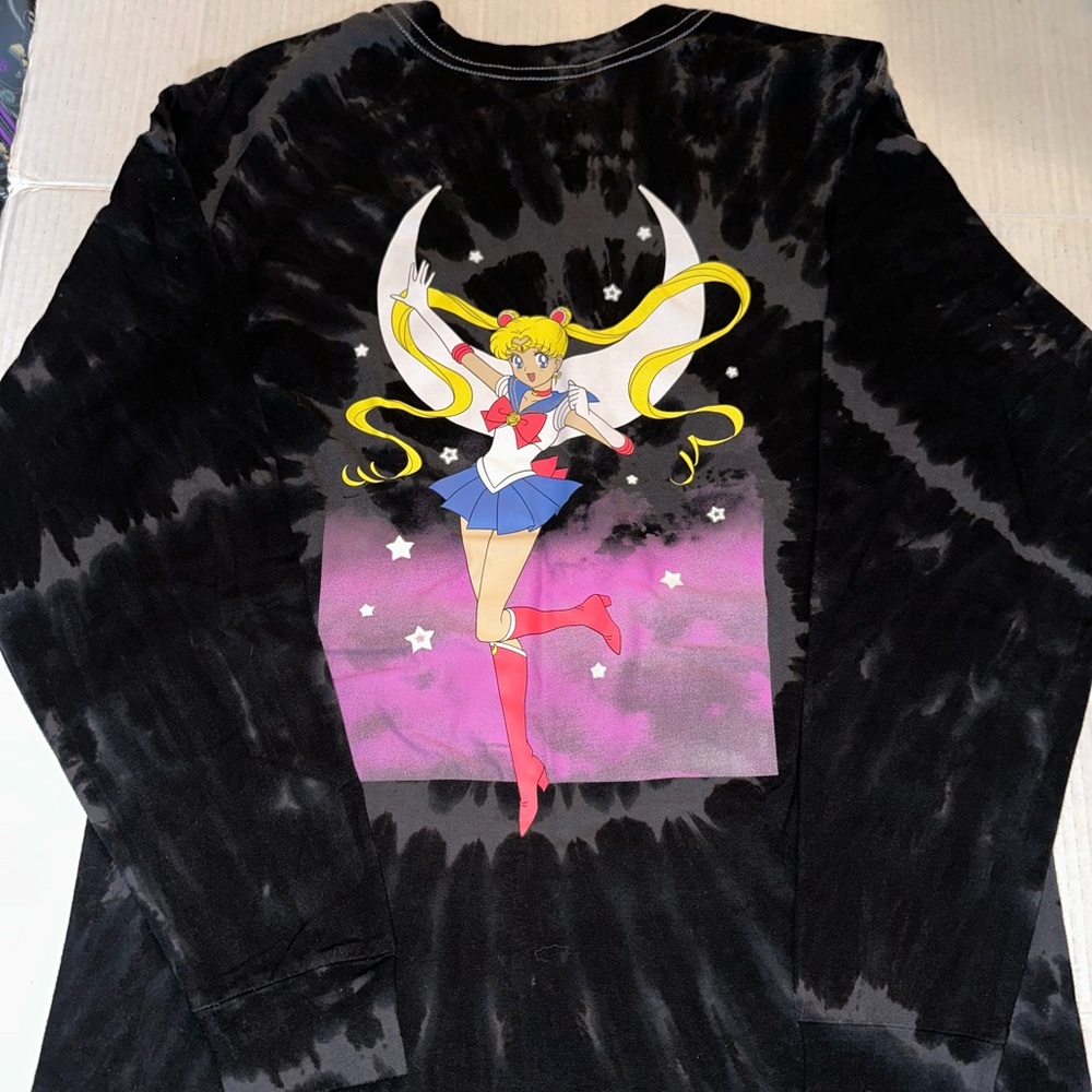 Sailor Moon long sleeve tie dye tee